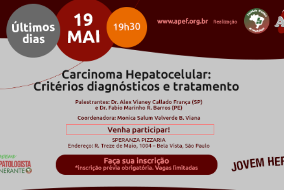 JOVEM HEPATO: Carcinoma Hepatocelular. Ao vivo no dia 19 de maio